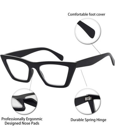 OCCI CHIARI Cat Eye Reading Glasses for Women - Wide Frame Spring Hinge 1.5x Magnification Cateye Black - Stylish & Comfortable International Shipping - Buy Online on GoSupps.com
