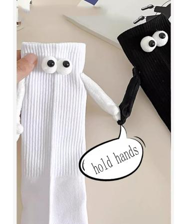 AYGJKIE Magnetic Suction Funny Couple Holding Hands Socks - Black 35-43 | 2 Styles 3D Doll Couple Socks - Buy Online on GoSupps.com
