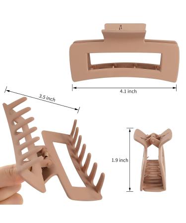 8 Pack 4.1 Inch Rectangle Hair Claw Clips for Women and Girls - Matte Finish, Non-slip, Strong Hold Hair Accessories - Buy Online on GoSupps.com