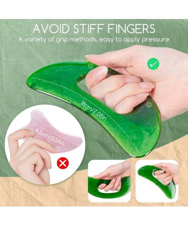 Premium Gua Sha Massage Tool - Larger Plastic Scraping Device for Lymphatic Drainage & Cellulite Relief | Green - Back Neck Face & Leg Massage - Buy Online on GoSupps.com