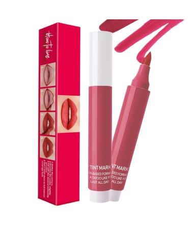 Lip Stain Pen - Lipstick Pen Lip All Day Wear Color Lip | Do not transfer makeup from lip coloring marker moisturizing stain with precise tip type pencil