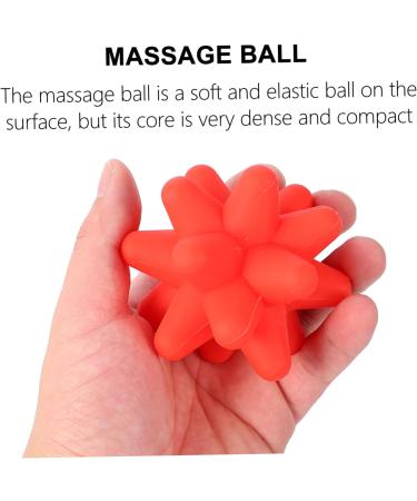 Beavorty 2-Pack Star Fitness Massage Balls for Coordination Training | Fascia Hand & Foot Massager | Elastic Yoga Gym Ball - 8x8cm Red - Buy Online on GoSupps.com