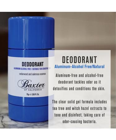 Baxter of California Deodorant Aluminum & Alcohol-Free Clear Stick Cedarwood and Oakmoss Essence 2.65 Ounce - Buy Online on GoSupps.com