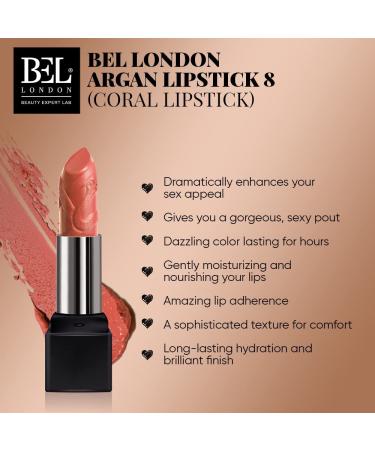 BL Argan Lipstick #08 Coral - Long Lasting Soft & Kissable Lips | Premium Lipsticks for Women - Shop Internationally - Buy Online on GoSupps.com