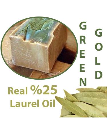 8 oz Aleppo Soap - 25% Laurel Oil 75% Virgin Olive Oil - Natural & Handmade with Cotton Bag - Buy Online on GoSupps.com