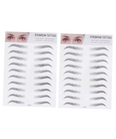 PACKOVE Autocollants de Transfert Sourcils 2 Pi ces Noir Faux Sourcils Temporaires pour Femmes Clairsem es Effet Poils Usage Maquillage Quotidien