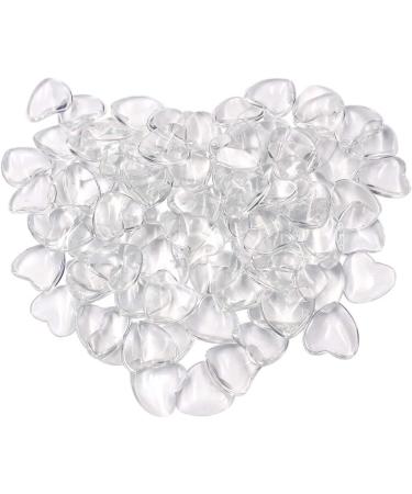 100pcs 25mm Heart Shape Transparent Glass Tiles for Jewelry Making - Clear Glass Cabochon for Photo Pendant Craft - Buy Online on GoSupps.com