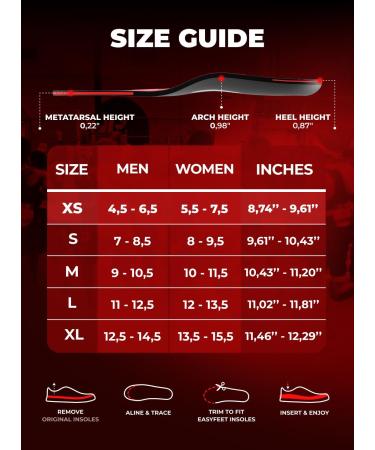 Arch Support Insoles for Sports - Best Athletic Shoe Inserts for Men & Women | Jogging Sprinting & Running - Size XS (Men 4.5-6.5 / Women 5.5-7.5 - Buy Online on GoSupps.com