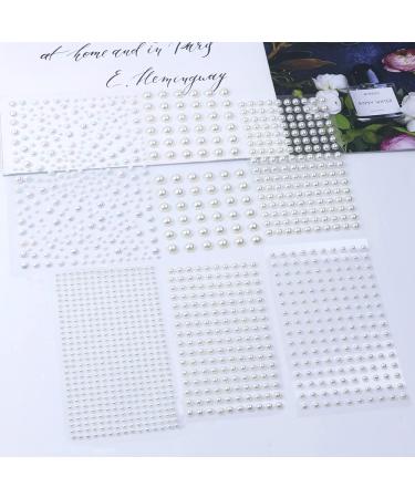 White Pearl 3D Self Adhesive Nail Rhinestones Temporary Tattoo - 7 Sheets - Buy Online on GoSupps.com