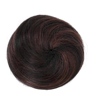 CAISHA 100% HUMAN HAIR Bun Updos Hair Piece Hepburn Scrunchie Dark Brown Mix H311l dark brown mix #1BH33 H311l