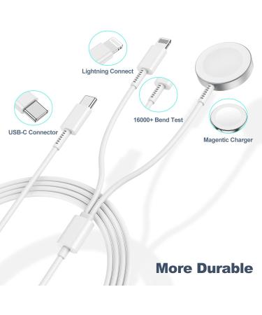 Apple MFi Certified USB C Charger for Apple Watch & iPhone - Fast Charging Cable - 6Ft White - Compatible with Apple Watch Series 8/7/SE/6/5/4/3/2/1 and iPhone 14/13/12/11 - Buy Online on GoSupps.com