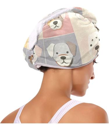 Super Absorbent Dogs Portrait Hair Towel 2 Pack - Quick Dry Hair Turbans for Women & Girls | Perfect Dog Lovers Gift - Buy Online on GoSupps.com