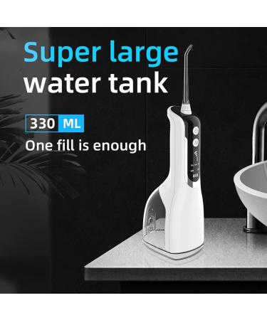 Portable Water Flosser - USB Rechargeable Oral Irrigator with 5 Modes & 4 Nozzles | IPX7 Waterproof for Superior Teeth Cleaning - Buy Online on GoSupps.com