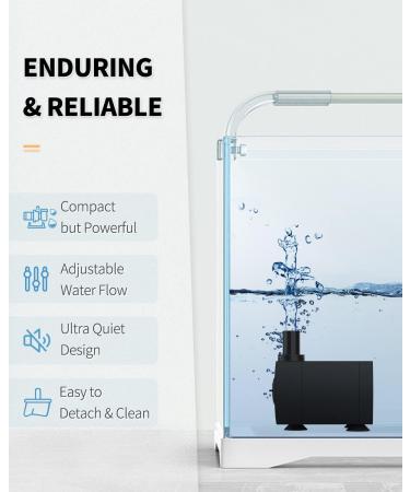 Pawfly Aquarium 80 GPH Submersible Water Pump 4 W Compact Quiet Pump with 2.6 ft. High Lift for Indoor Buckets Fish Tanks and Fountains up to 50 Gallons 1 Pack - Buy Online on GoSupps.com
