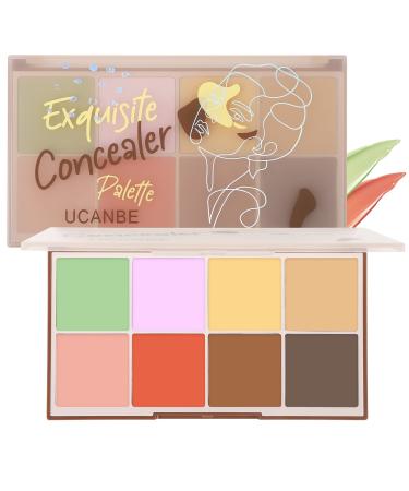 UCANBE Face Concealer Contour Cream Makeup Palette - 8 Colors Exquisite Facial Camouflage Contouring Corrector Pallet Full Coverage Make Up Kit (01) - Buy Online on GoSupps.com