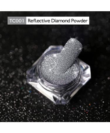 Tecanne Sparkling Diamond Nail Powder - Laser Silver Reflective Glitter Dust for Nail Art Decorations | 8 Boxes - Buy Online on GoSupps.com