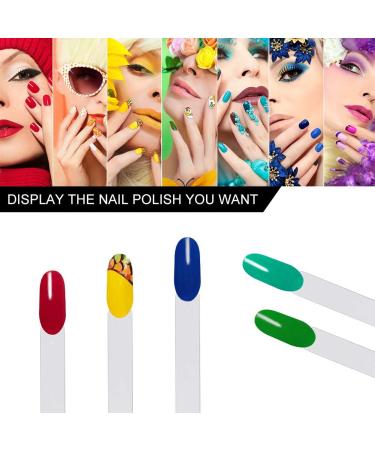 200pcs Clear Nail Swatches Sticks with Practice Finger Clipper and Nail Art Brush - Buy Online on GoSupps.com