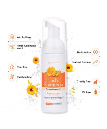 Eyelash Shampoo for Extensions | 60ml Foam Cleaner for Salon & Home Use | Calendula Lash Care - Buy Online on GoSupps.com