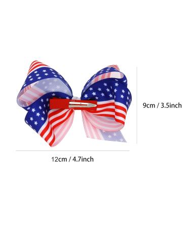 Patriotic American Flag Hair Bow Clips for Girls - 2 Pack Independence Day Alligator Hair Pins - Buy Online on GoSupps.com
