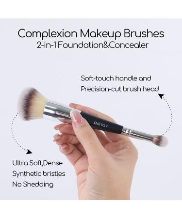 ENERGY Dual Sided Airbrush Foundation & Concealer Brush - Luxe Synthetic Hair for Flawless Blending | Perfect for Liquid Cream Powder - International Shipping Available - Buy Online on GoSupps.com