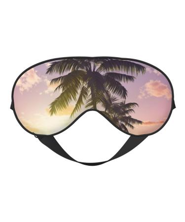 Summer Palm Tree Printed Soft Eye Mask Zero Eye Pressure Sleeping Eye Mask Travel Blackout Eye Mask