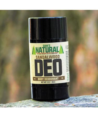 Sam s Natural Deodorant - Sandalwood - Holiday Gifts - Stocking Stuffers - Aluminum Free DEO - No phthalates parabens sulfates or dyes - For Men Women Unisex - Vegan Cruelty Free - 3 oz - Buy Online on GoSupps.com