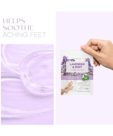 Lavender and Mint Foot Masks Moisturizing Socks - Relieves Swollen & Aching Feet, Removes Odor - 3 Pairs - Buy Online on GoSupps.com