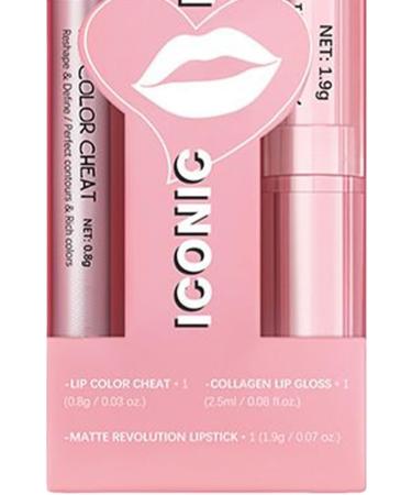 Set of lipstick and lip contour stick sustainable cosmetics nonsmearing makeup lip gloss for women and girls for daily use night party date travel 1 - Buy Online on GoSupps.com
