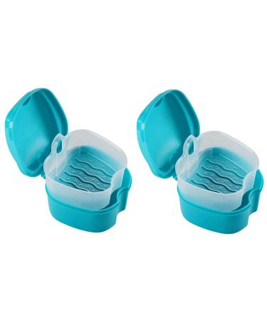Ailill 2x prosthesis case prosthesis cup with sieve prosthesis bath box storage box for false teeth with a basket network container for travel