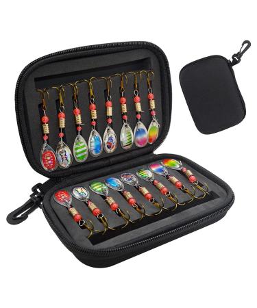 AEUZWR Fishing Lures 16 Pieces Fishing Spinner Fishing Lures Fishing Accessories Fishing Set with Carrying Bag For Pike Zander Perch Trout