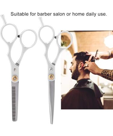 Hairdressing Shear Hair Cutting Barber Scissor 6.1 inch Stainless Steel Professional Haircut Thinning Scissor Portable Beginners Use for Families/Home/Pets/Barber Salon for Men and Women(Two-Piece) - Buy Online on GoSupps.com