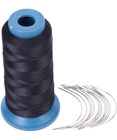 Black Hair Weaving Thread with 12 Curved Needles - Hair Extension Accessory for Wig Making - Buy Online on GoSupps.com
