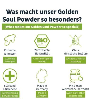BIO Turmeric Powder Latte (Golden Milk) with Ginger & Many Other Superfoods from Germany Immune Boost & An - Buy Online on GoSupps.com