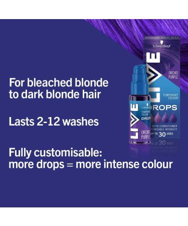 Schwarzkopf LIVE Colour Drops Orchid Purple 30ml | Vegan Semi-permanent Purple Hair Dye - 2 to 12 Washes - Buy Online on GoSupps.com
