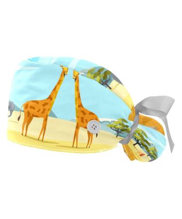 Glowing Butterfly Scrub Caps Hats Women Bouffant Working Hat Ponytail Holder for Women Long Hair Covers 2PCS Pattern 06 - Buy Online on GoSupps.com