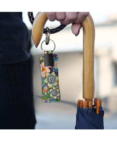 SCRAWLGOD Lip Balm Keyring for Women Girls Clip on Elastic Chapstick Sleeves Bohemian style flower - Buy Online on GoSupps.com