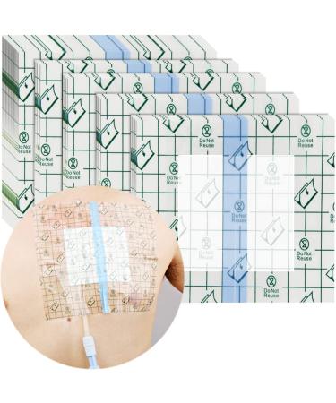 Waterproof Shower Protector Large Cover Shields with Non-Stick Center Pad for PICC Central Line Peritoneal Dialysis Chest Port Feeding Tube PD Catheter Accessories Bandages Women Men 9"x9"(Pack of 25) 9 x 9" with Island Dressing (Pack of 25)