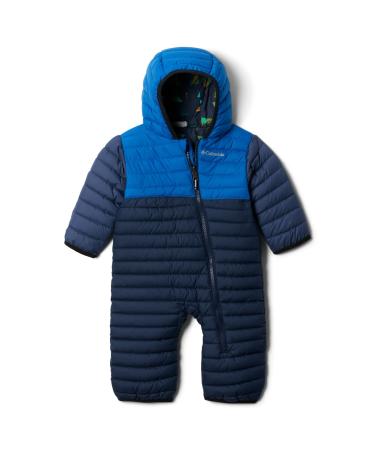 Columbia Unisex Kids Powder Lite reversible Bunting Snowsuit Romper 6-12 Collegiate Navy Bright Indigo Dk Mtn