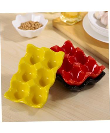Angoily 1pc Egg Tray Egg Keeper Storage Reusable Egg Cartons Cup Holder Tray Decorations Ceramics - Buy Online on GoSupps.com