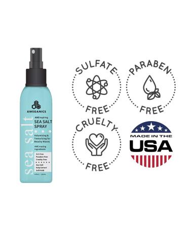 Sea Salt Spray for Volumizing and Texturizing Hair | Beach Wave Spray for Men Women & Kids | SLS & Paraben Free Vegan Cruelty-Free Color-Safe (4 Fl oz) - Buy Online on GoSupps.com