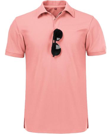 JACKETOWN Men's Moisture Wicking Polo Shirt - Short Sleeve Golf & Outdoor Tactical Polo - X-Large - Coral Red - Buy Online on GoSupps.com