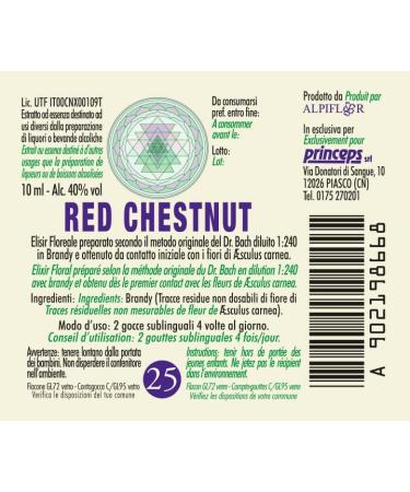Red Chestnut No. 25 - Princeps Original Bach Flower Drops | International Shipping Available - Buy Online on GoSupps.com