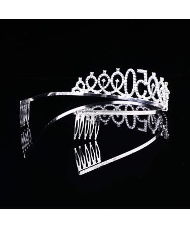 Lurrose 21st Birthday Crystal Crown Tiara - Rhinestone Headband with Hair Comb | Elegant Gold & Silver Decor for Weddings & Parties - Buy Online on GoSupps.com