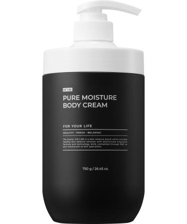 DR+LAB Pure Moisture Body Cream 25.4 fl oz /750ml Creamy Texture Moisturizing Nourishing Scented Body Moisturizer for Dry Itchy Sensitive Skin Korean Skincare