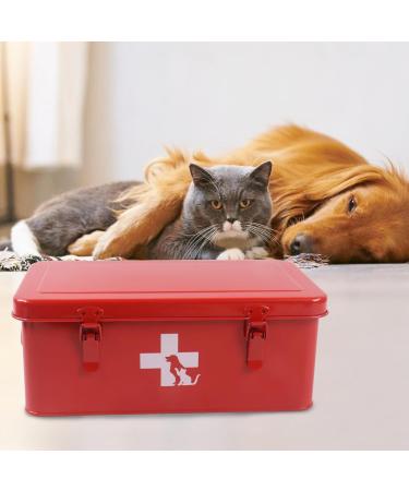 Ctomche First Aid Storage Box Dog Medicine Container Box Medicine Storage Chest with Lid Vintage Medicine Storage Organizer for Dog Medicine Storage Bins with Compartments 7.6L - Buy Online on GoSupps.com