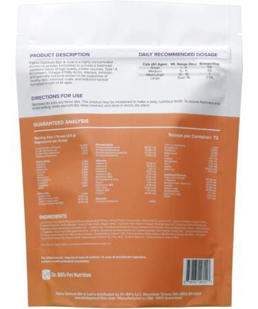 Feline Optimum Skin & Coat (180g) - Reduce Shedding and Hairballs for Healthy Fur | Biotin, Marine Collagen, Omega-3, Hyaluronic Acid, Folic Acid - Buy Online on GoSupps.com