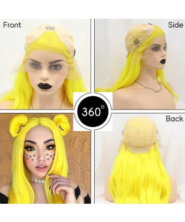 Light Yellow Long Natural Straight Synthetic Wig - Heat-Resistant Lace Front for Cosplay & Daily Wear (61cm) - Buy Online on GoSupps.com