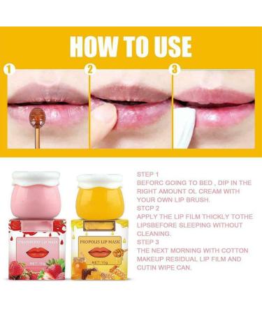 Buy Honey Pot Lip Balm & Mask | Propolis Moisturizing Lip Care - Day & Night Repair Anti-Cracking Honey & Strawberry - 10G - Buy Online on GoSupps.com
