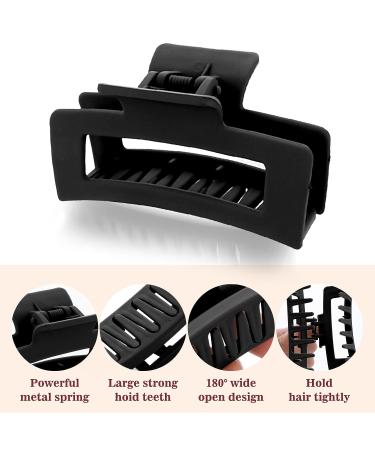 2 Pack Matte Square Claw Clips 3.5 Inch Medium Hair Clamps - Non-slip & Fashionable Hair Accessories for Women and Girls - Buy Online on GoSupps.com