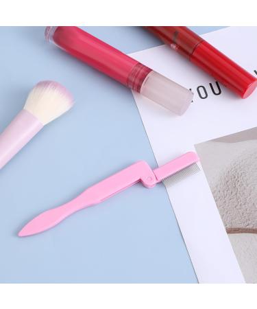 2 Pcs Folding Eyelash Comb & Eyebrow Comb - Stainless Steel Lash Separator Tool for Mascara & Makeup - Professional Pink Eyelash & Brow Applicator - Buy Online on GoSupps.com